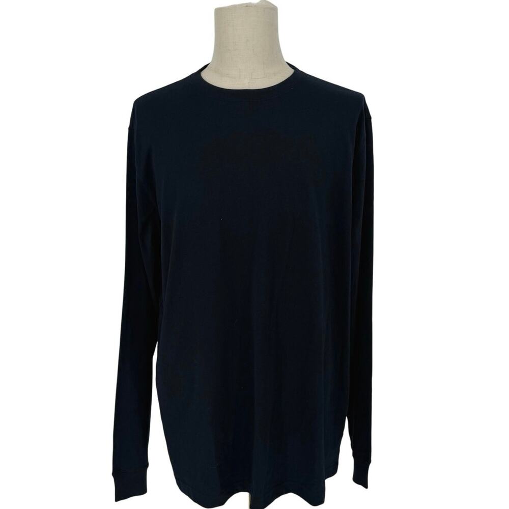 Land's End Long Sleeve Super T-Shirt Men's XL Navy Blue Basic Undershirt